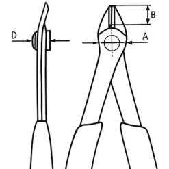 Diagonal Cutting Plier: 0.2 to 1.6 1 13.5 7.5 & 9 mm Cutting Capacity