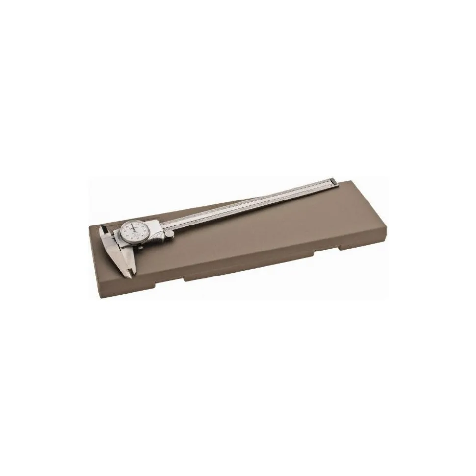 Dial Caliper: 12", 0.001000" Graduation, 0.1000" per Revolution, 0.0020" Accuracy, Stainless Steel Jaws