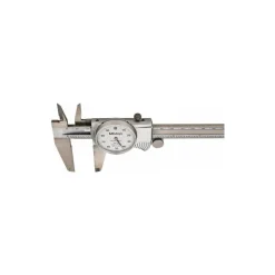 Dial Caliper: 8", 0.001000" Graduation, 0.1000" per Revolution, 0.0020" Accuracy, Stainless Steel Jaws
