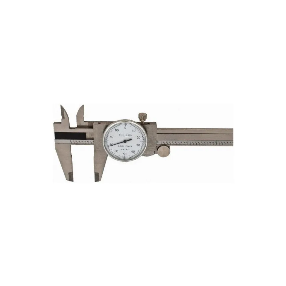 Dial Caliper: 6", 0.001000" Graduation, 0.1000" per Revolution, Steel Jaws