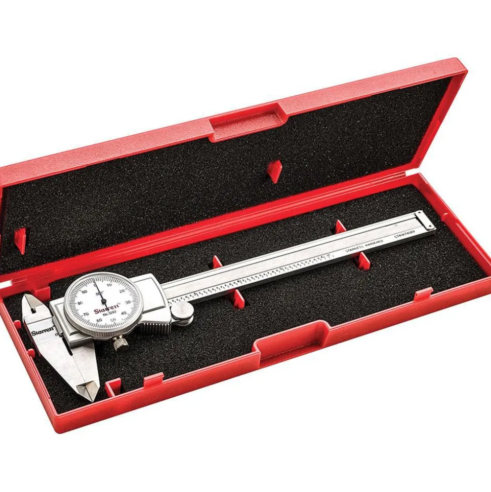 Dial Caliper: 6", 0.001000" Graduation, 0.1000" per Revolution, 0.0010" Accuracy, Stainless Steel Jaws