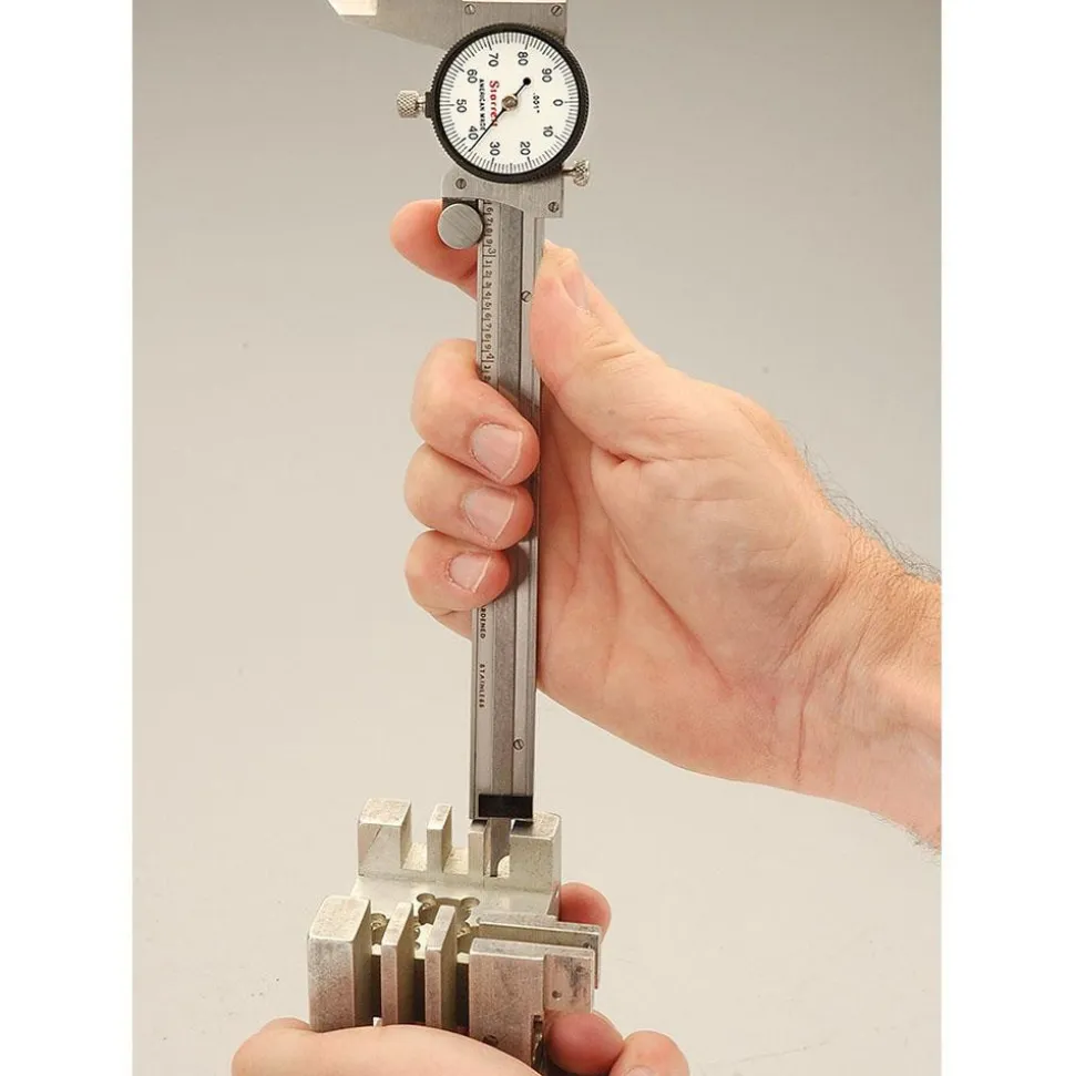 Dial Caliper: 6", 0.001000" Graduation, 0.1000" per Revolution, 0.0010" Accuracy, Stainless Steel Jaws