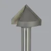 1-1/2" Dia, 3/4" LOC, 2 Flute Carbide-Tipped Edge Profile V-Groove Router Bit
