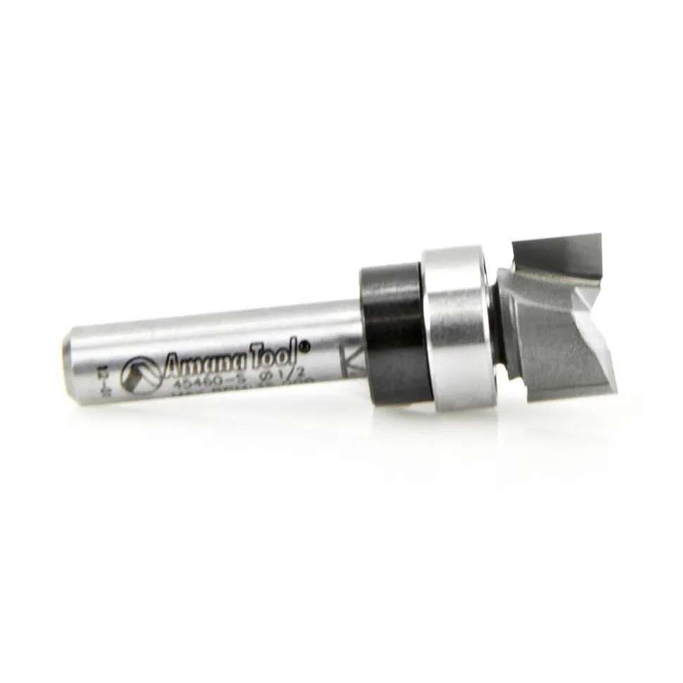 1/2" Dia, 1/4" LOC, 2 Flute Solid Carbide Edge Profile Pattern-Cutting Router Bit