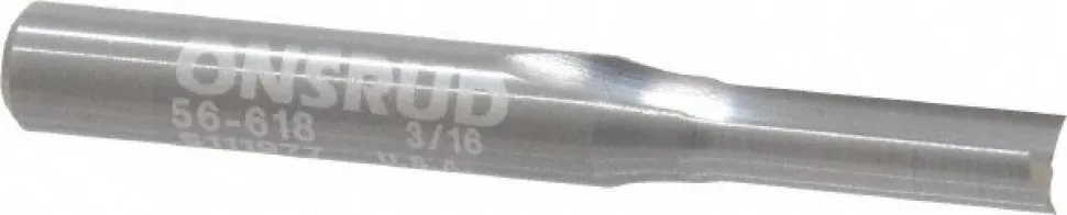 3/16" Dia, 5/8" LOC, 2 Flute Square End Double Edge Router Bit