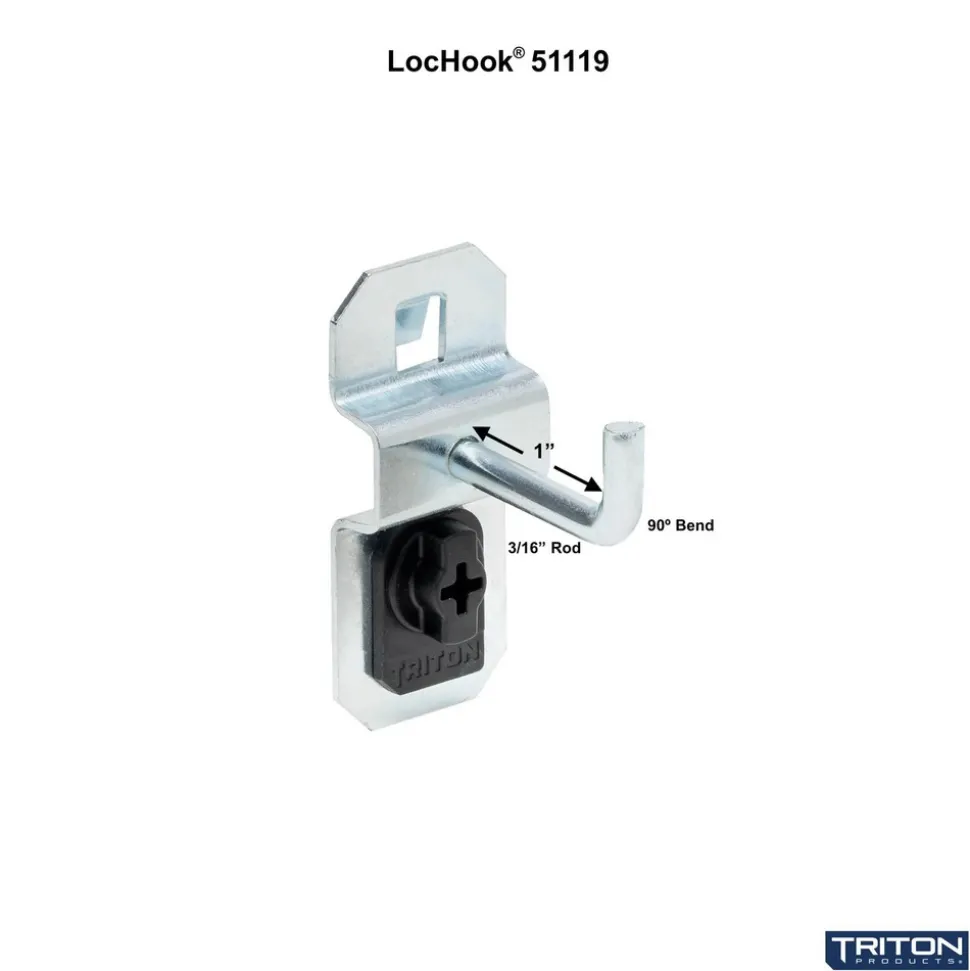 3/16" Dia, 1" Long Single Angled End Pegboard Hook