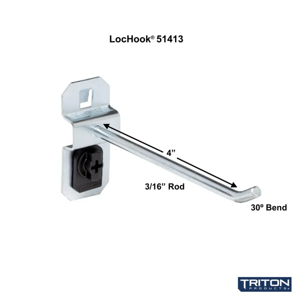 3/16" Dia, 4" Long Single Angled End Pegboard Hook