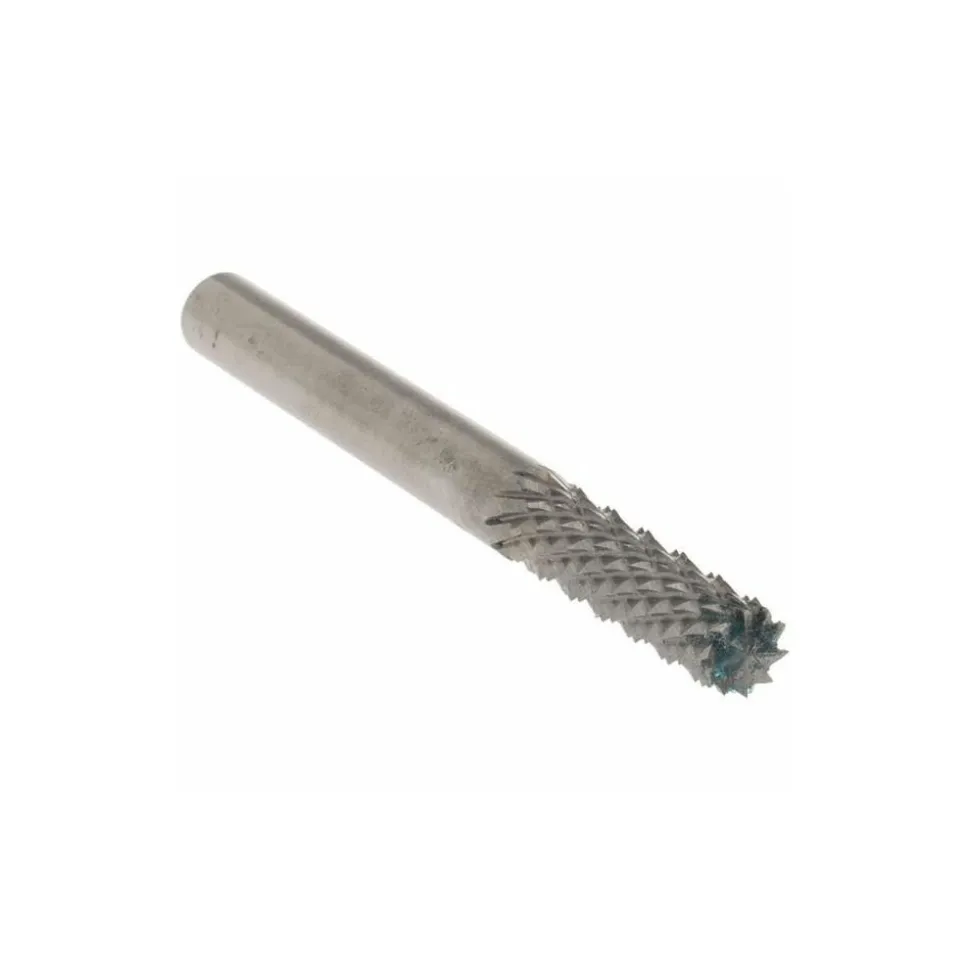 Diamond-Pattern Router Bit: 1/4" Dia, 3/4" LOC, 1/4" Shank Dia, Burr End