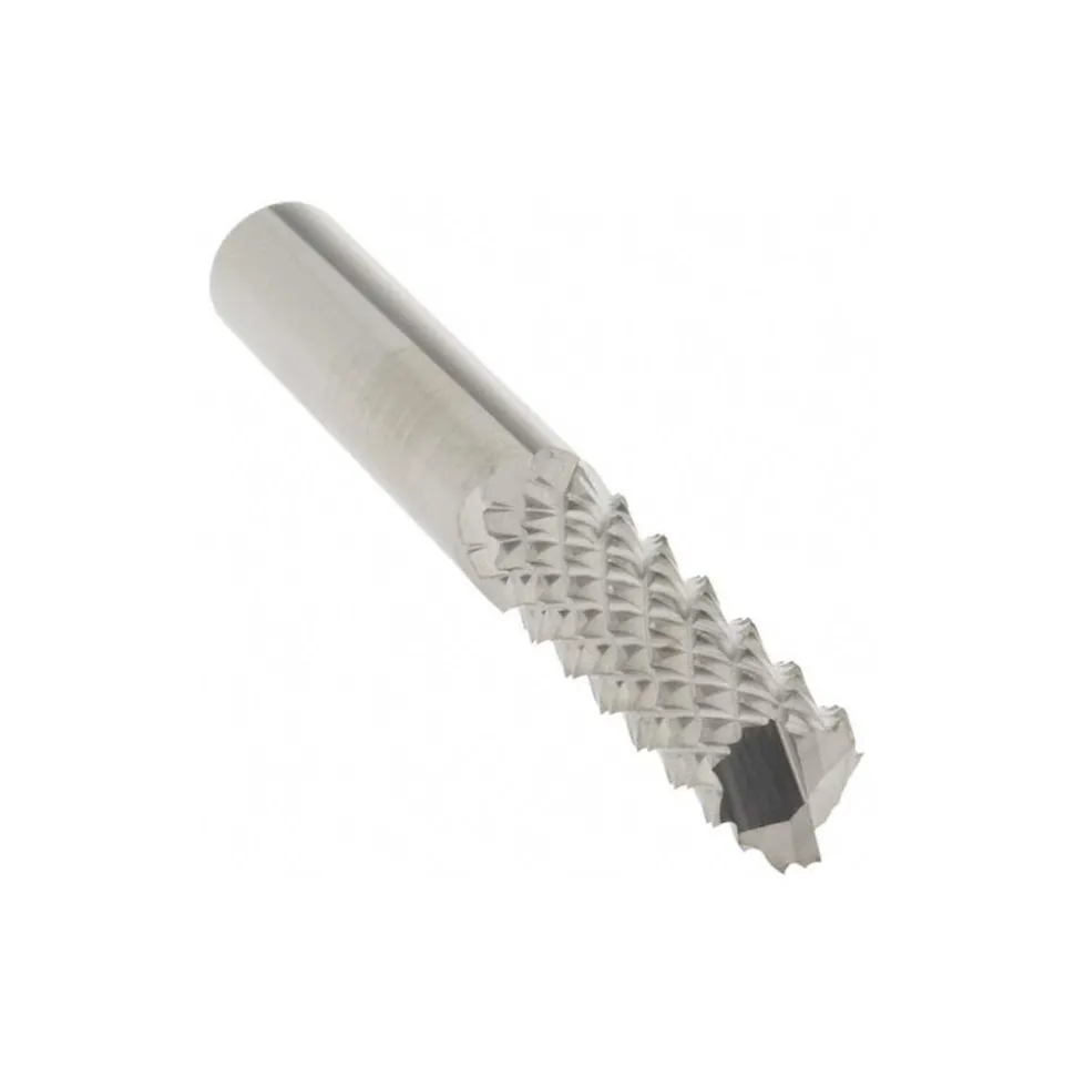 Diamond-Pattern Router Bit: 1/4" Dia, 3/4" LOC, 1/4" Shank Dia, End Mill End