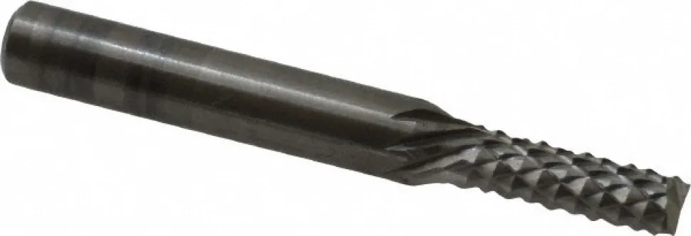Diamond-Pattern Router Bit: 3/16" Dia, 5/8" LOC, 1/4" Shank Dia, End Mill End