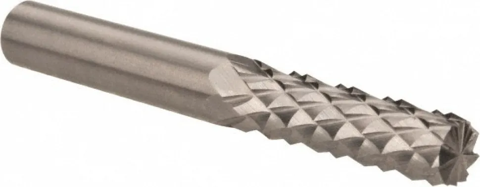 Diamond-Pattern Router Bit: 1/4" Dia, 3/4" LOC, 1/4" Shank Dia, Burr End