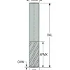 Diamond-Pattern Router Bit: 1/4" Dia, 3/4" LOC, 1/4" Shank Dia, Drill Point End