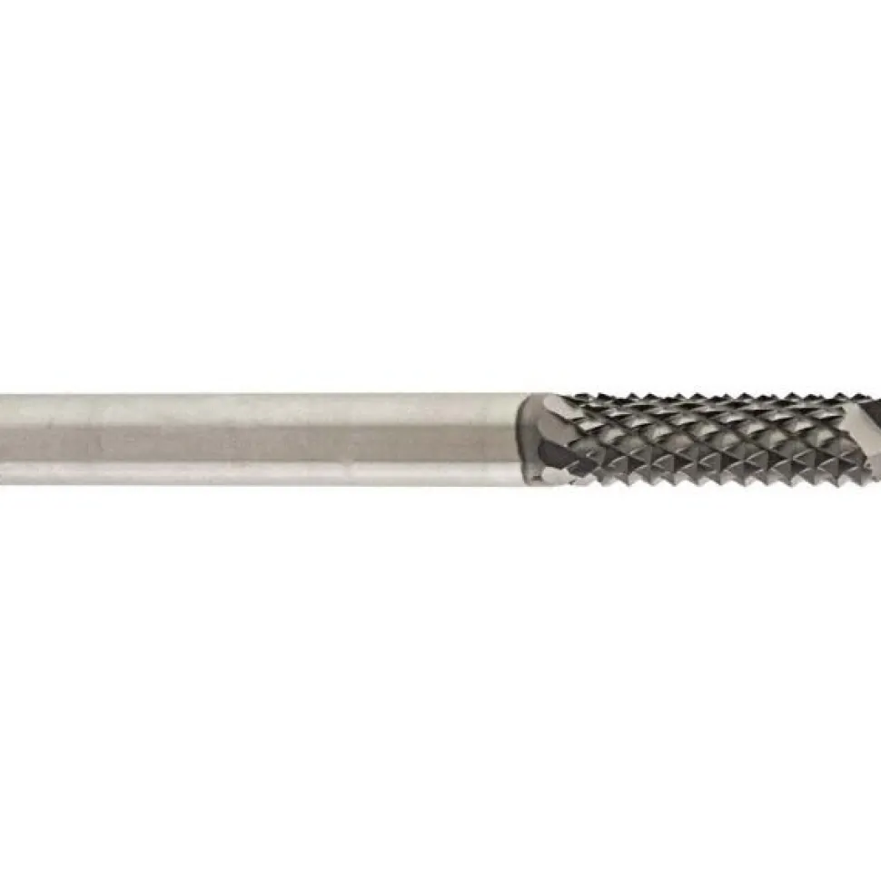 Diamond-Pattern Router Bit: 1/4" Dia, 3/4" LOC, 1/4" Shank Dia, Drill Point End