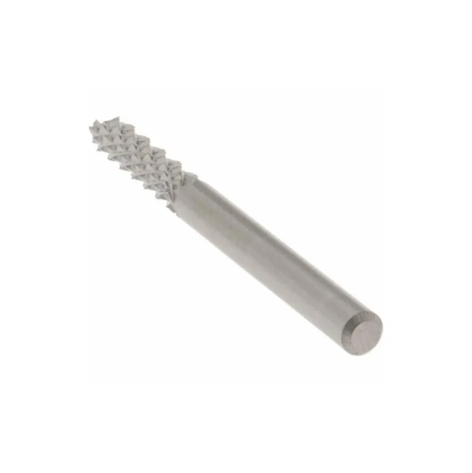 Diamond-Pattern Router Bit: 1/8" Dia, 7/16" LOC, 1/8" Shank Dia, End Mill End