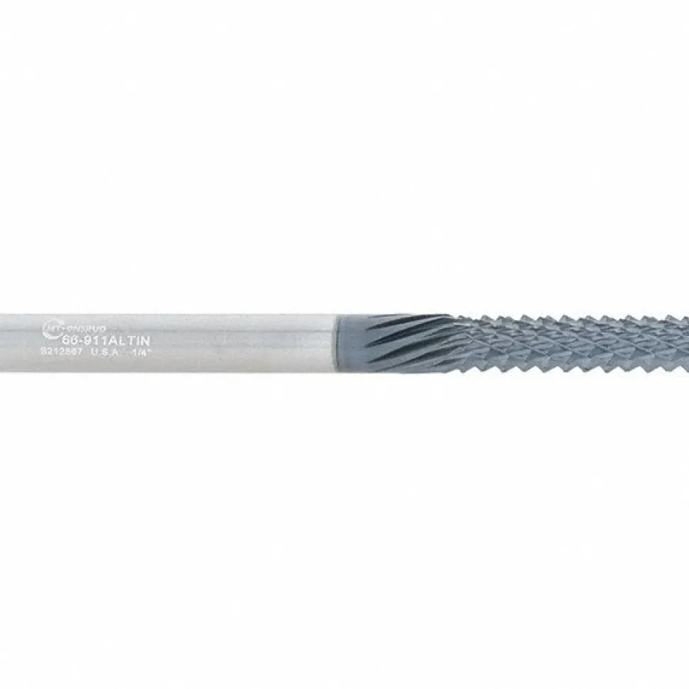 Diamond-Pattern Router Bit: 1/4" Dia, 1" LOC, 1/4" Shank Dia, End Mill End