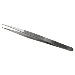 Diamond Tweezer: Stainless Steel, Medium Point Tip, 5-11/16