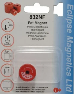 13/16" Dia, 10-32 Thread, 5 Lb Average Pull Force, Mild Steel, Alnico Pot Magnets