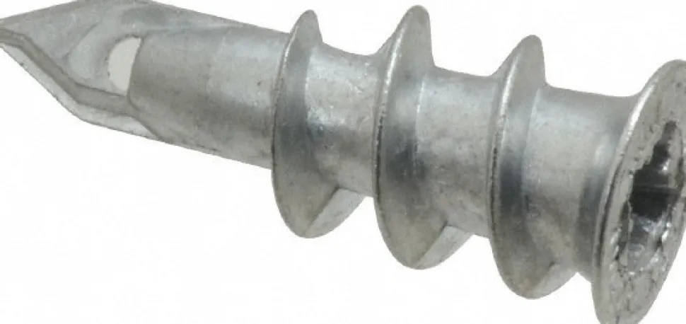 7/16" Dia x 1-1/4" OAL, #6 to #8 Screw, Zinc Self Drilling Drywall & Hollow Wall Anchor