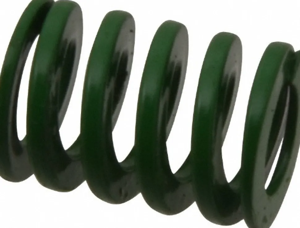 Die Spring: 3/4" Hole Dia, 3/8" Rod Dia, 1" Free Length, Green