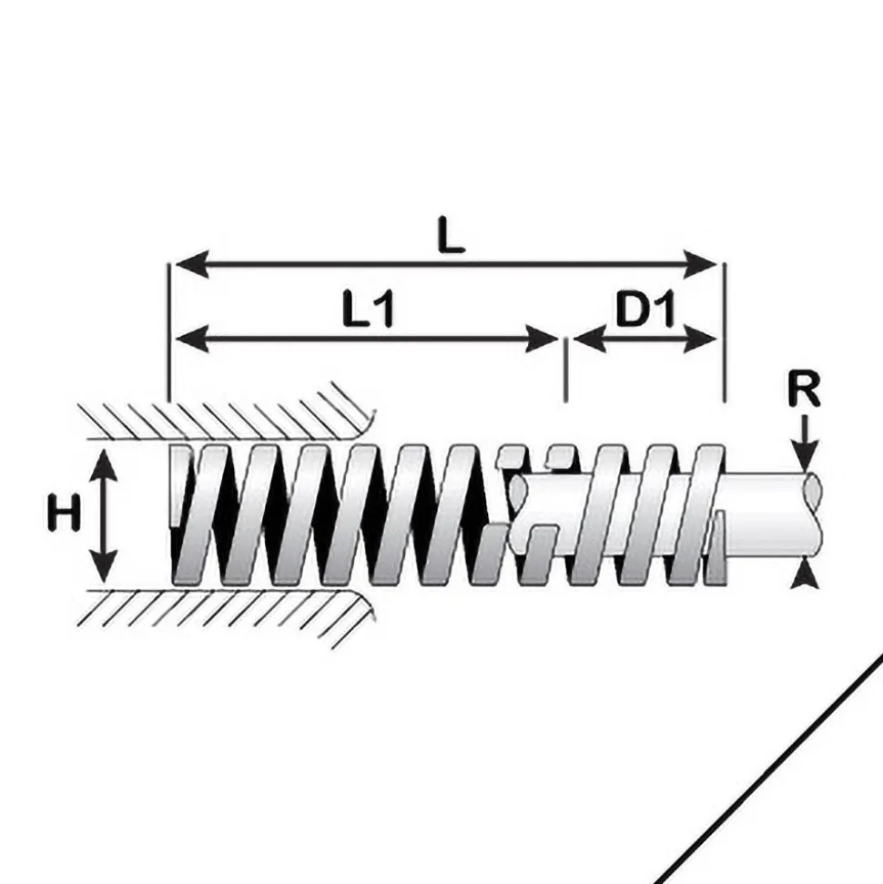 Die Spring: 1" Hole Dia, 1/2" Rod Dia, 1-1/2" Free Length, Blue