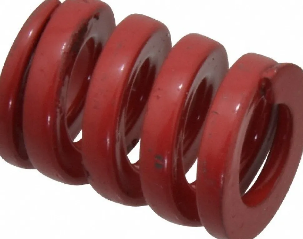 Die Spring: 3/4" Hole Dia, 3/8" Rod Dia, 1" Free Length, Red
