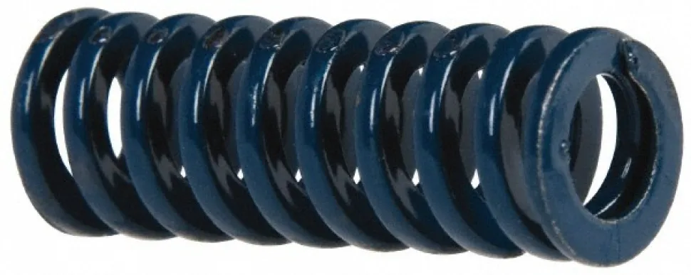 Die Spring: 3/8" Hole Dia, 3/16" Rod Dia, 1" Free Length, Blue