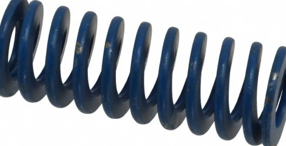 Die Spring: 3/4" Hole Dia, 3/8" Rod Dia, 2" Free Length, Blue