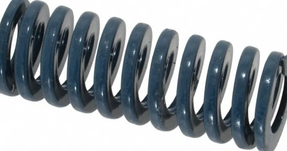 Die Spring: 3/4" Hole Dia, 3/8" Rod Dia, 2" Free Length, Blue