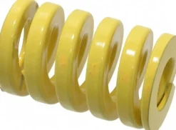 Die Spring: 1-1/4" Hole Dia, 5/8" Rod Dia, 2" Free Length, Yellow