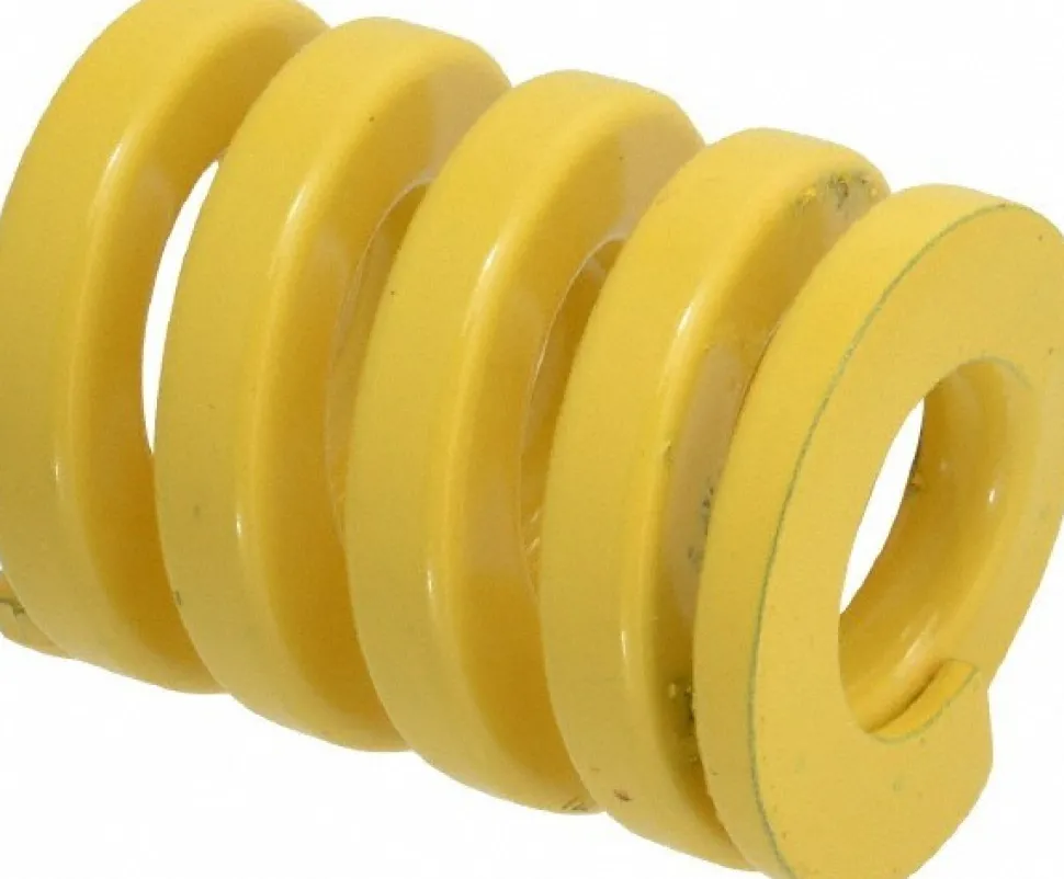 Die Spring: 2" Hole Dia, 1" Rod Dia, 2-1/2" Free Length, Yellow