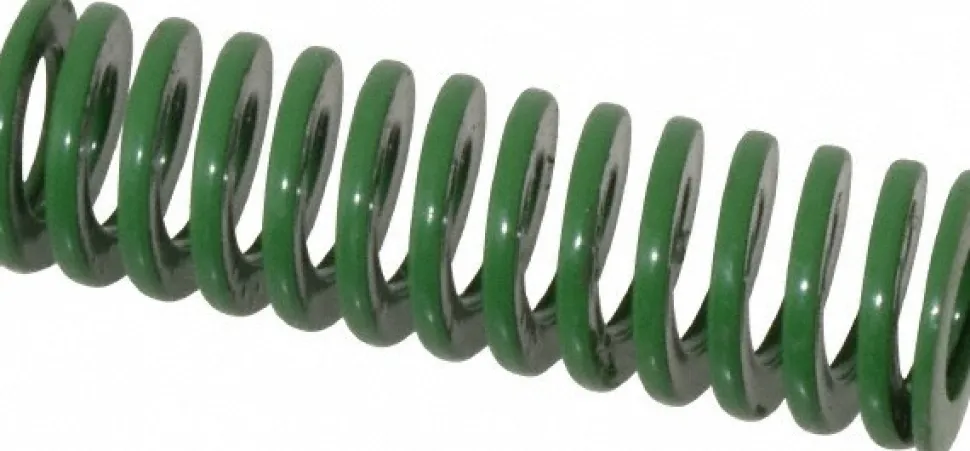 Die Spring: 3/4" Hole Dia, 3/8" Rod Dia, 2-1/2" Free Length, Green