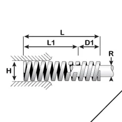 Die Spring: 1" Hole Dia, 1/2" Rod Dia, 2-1/2" Free Length, Blue
