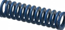 Die Spring: 3/8" Hole Dia, 3/16" Rod Dia, 1-1/4" Free Length, Blue
