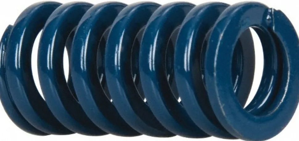 Die Spring: 5/8" Hole Dia, 11/32" Rod Dia, 1-1/4" Free Length, Blue