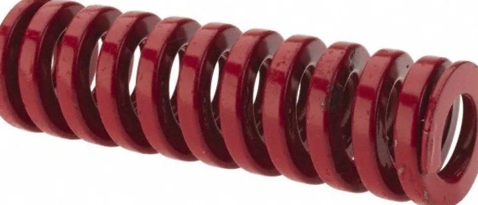 Die Spring: 3/4" Hole Dia, 3/8" Rod Dia, 2-1/2" Free Length, Red