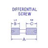 Differential Screw for Indexables: 1/8" Hex Socket, 1/4-28 Thread