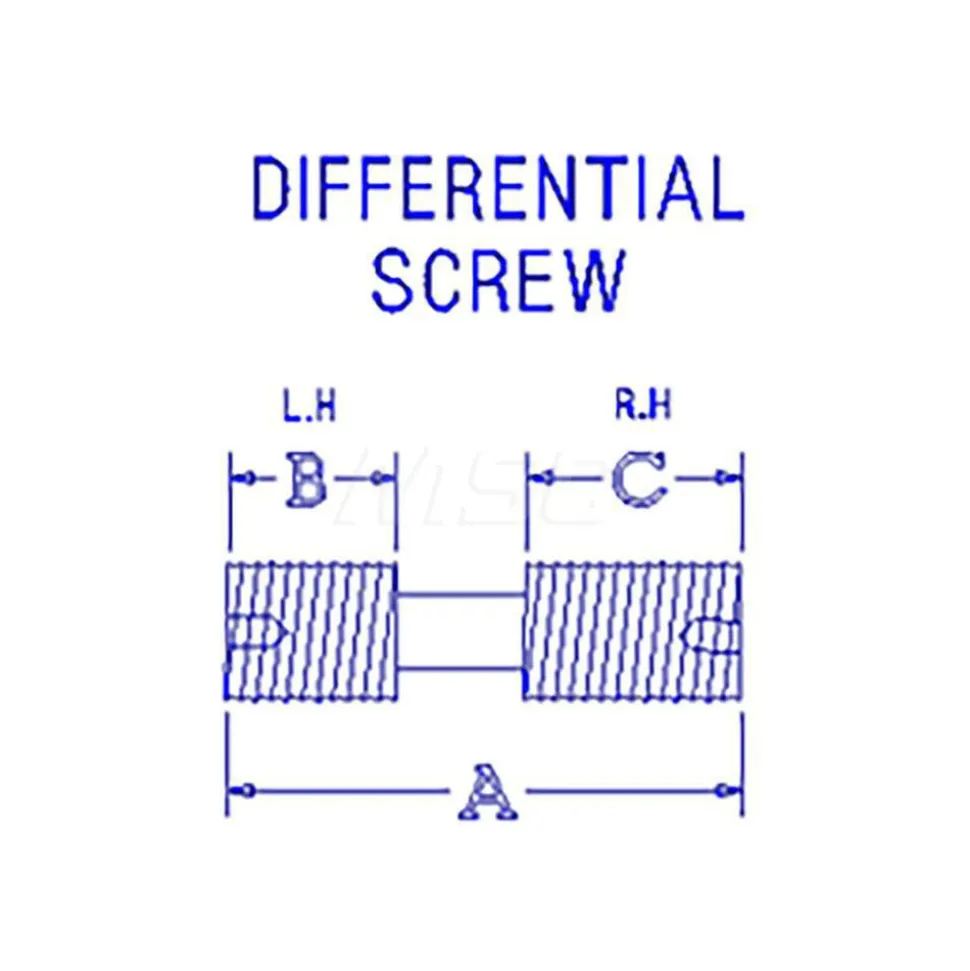 Differential Screw for Indexables: 1/8" Hex Socket, 1/4-28 Thread