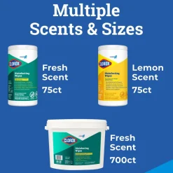 Disinfecting Wipes, 1-Ply, Fresh Scent, 7