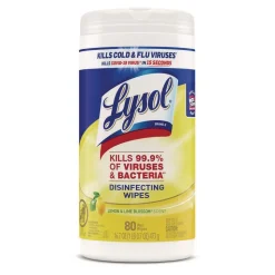 Disinfecting Wipes, 1-Ply, 7" x 7.25", Lemon and Lime Blossom, White