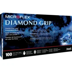 Disposable Gloves: Series Microflex Diamond Grip, Size Medium, 6.3000 mil, Latex, General Purpose, Powder-Free