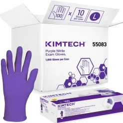Disposable Gloves: Series Kimtech Purple Nitrile, Size Large, 6.0000 mil, Nitrile, Medical, Powder-Free