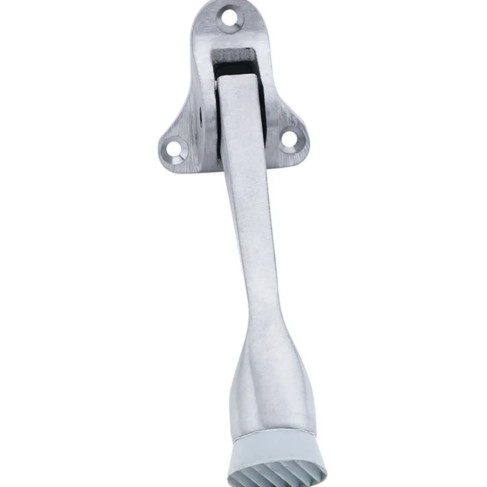 Door Stops: Type: Kick Down Floor Stop; Finish/Coating: Aluminum (Satin); Projection: 4