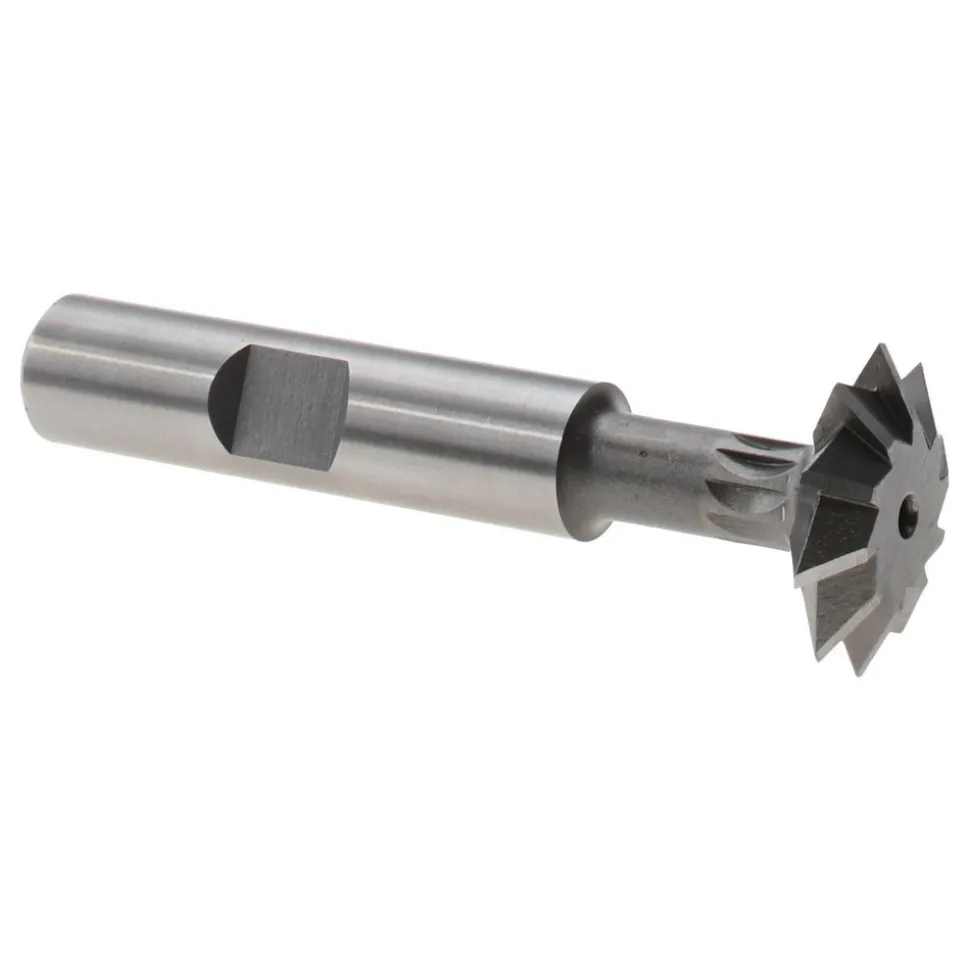 Double Angle Milling Cutter: 60 °, 3/4" Cut Dia, 3/16" Cut Width, 3/8" Shank Dia, High Speed Steel