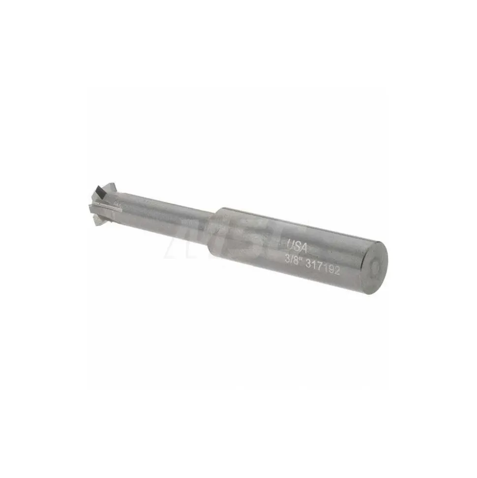 Double Angle Milling Cutter: 90 °, 3/8" Cut Dia, 1/8" Cut Width, 3/8" Shank Dia, Solid Carbide