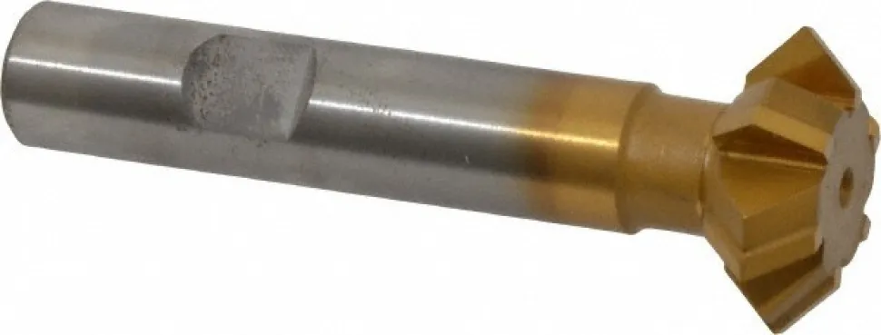Double Angle Milling Cutter: 90 °, 1" Cut Dia, 3/8" Cut Width, 1/2" Shank Dia, Carbide Tipped