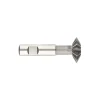Double Angle Milling Cutter: 90 °, 3/4" Cut Dia, 1/4" Cut Width, 3/8" Shank Dia, High Speed Steel