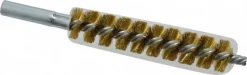 Double Stem/Single Spiral Tube Brush: 3/4" Dia, 6-1/4" OAL, Brass Bristles