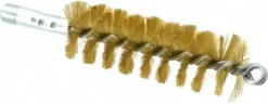 Double Stem/Single Spiral Tube Brush: 1-1/2" Dia, 8" OAL, Brass Bristles