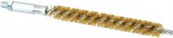 Double Stem/Single Spiral Tube Brush: 1/2" Dia, 6-1/4" OAL, Brass Bristles