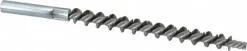 Double Stem/Single Spiral Tube Brush: 3/8" Dia, 6-1/4" OAL, Stainless Steel Bristles